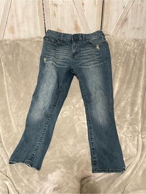 Seven7 Men's Boot Cut Jeans in Faded Blue Denim